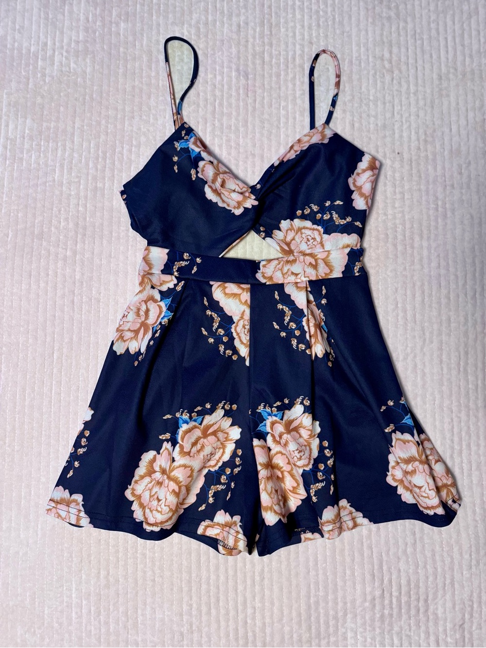 Navy Floral Romper ~ Small